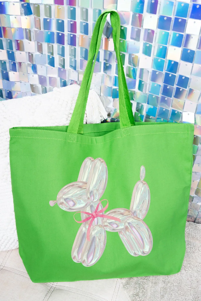 Coquette Balloon Dog Canvas Jumbo Tote