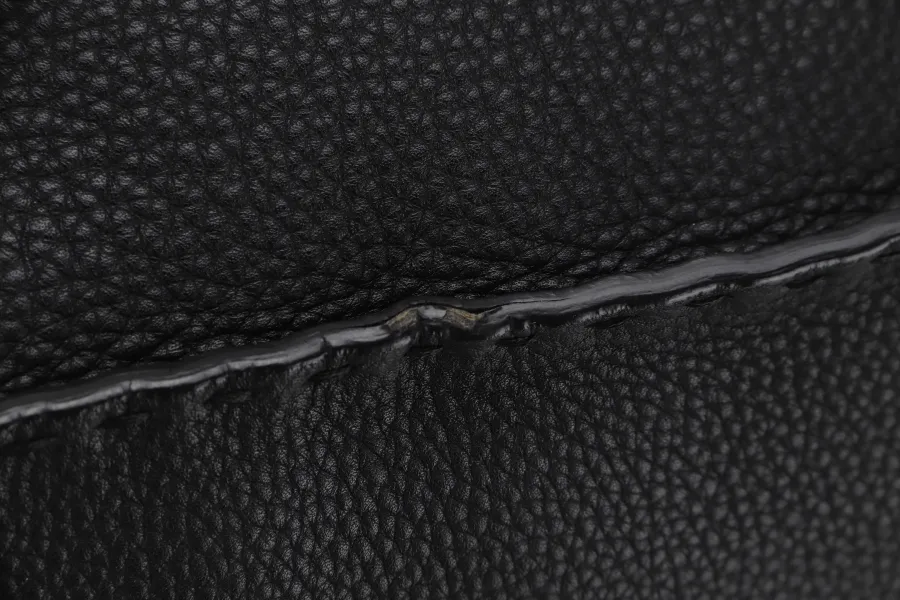 FENDI BALLERINA ANNA BUCKET BAG (SBT216-NDU-139P-2516) LARGE BLACK LEATHER SILVER HARDWARE N0 DUST COVER