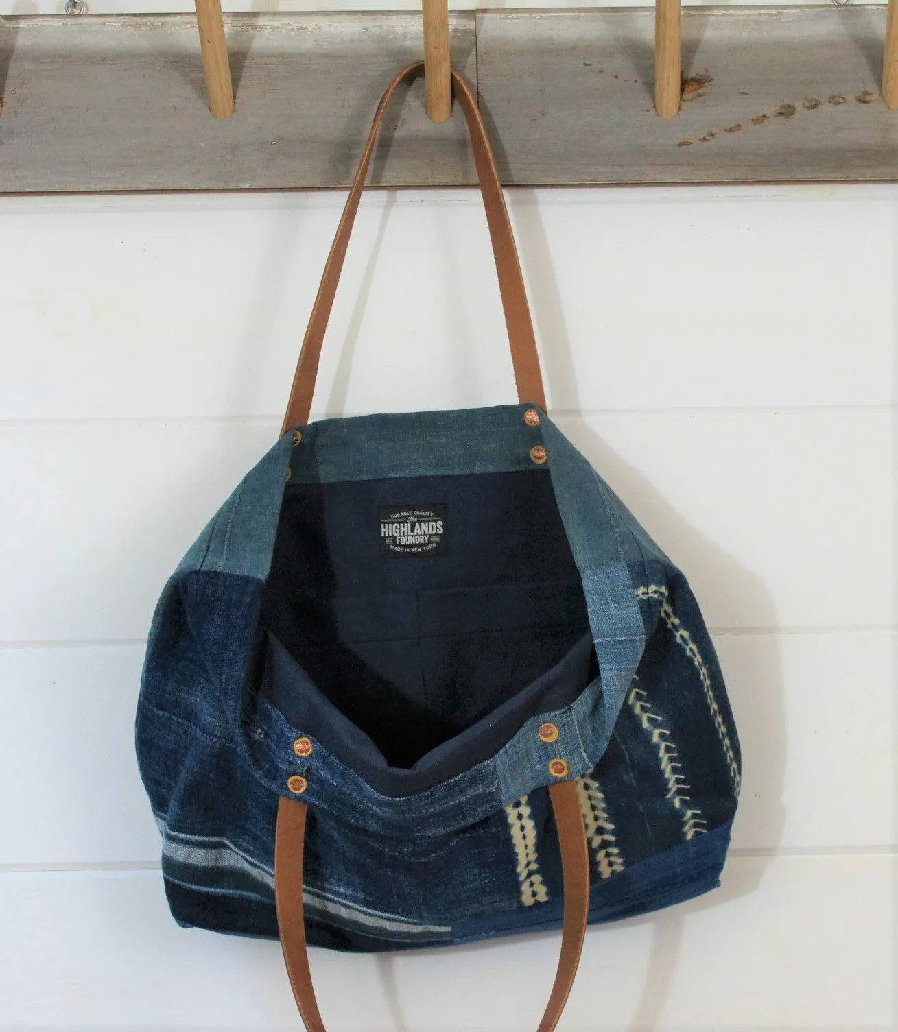 Indigo Patchwork Tote