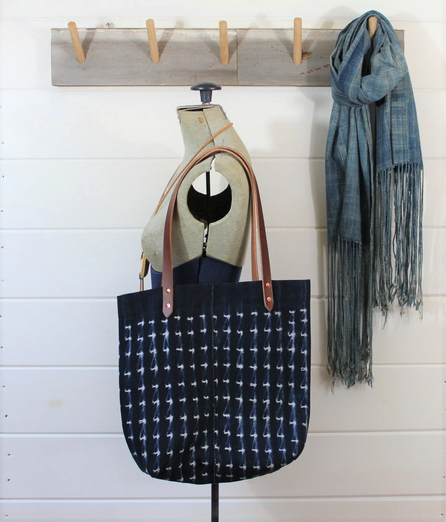 Indigo Shibori Tote