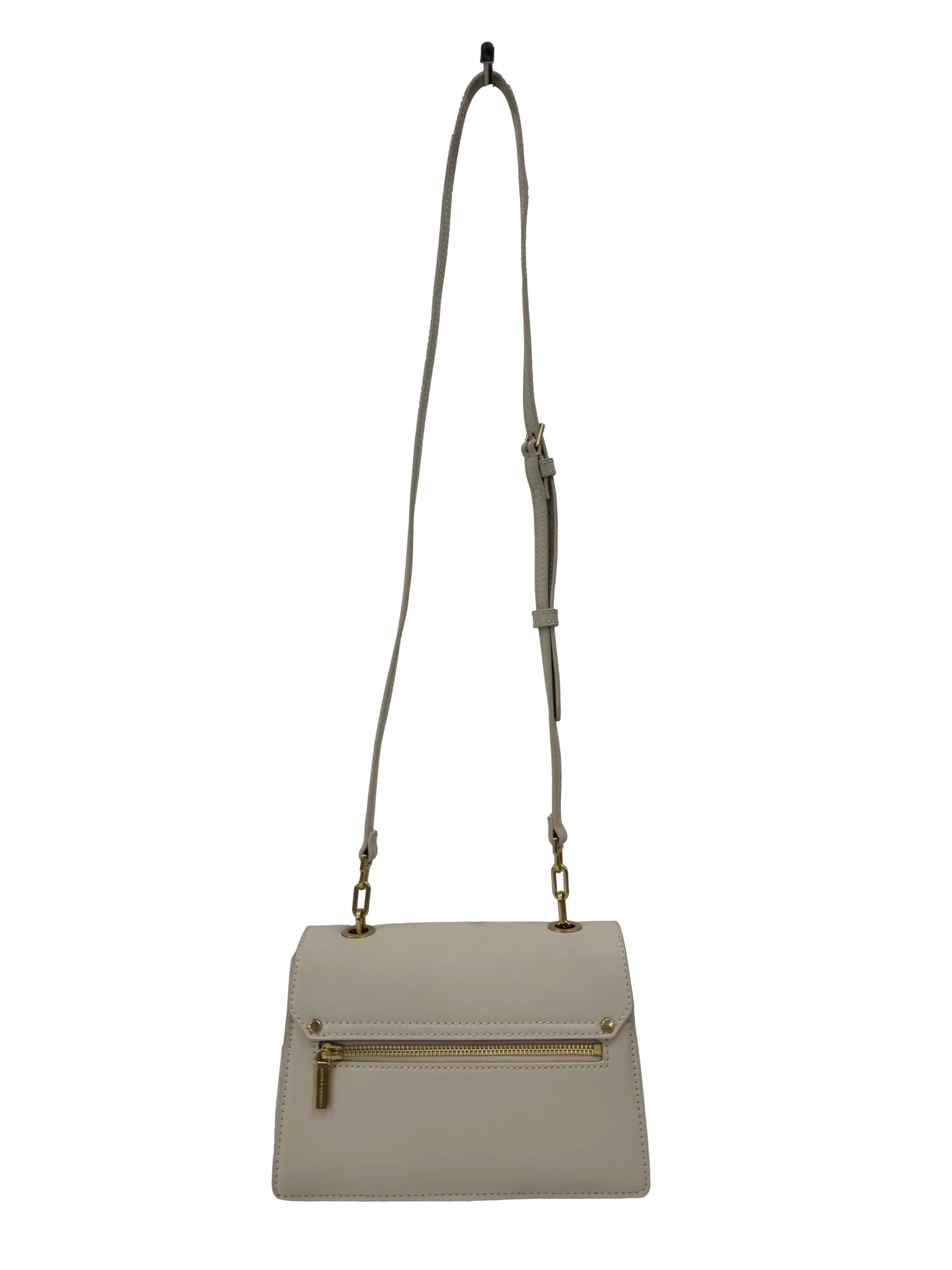 Nude Chain Link Crossbody Bag