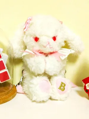 Sweet Lolita Backpack Bow Embroidered Two Way White Plush Lolita Bag